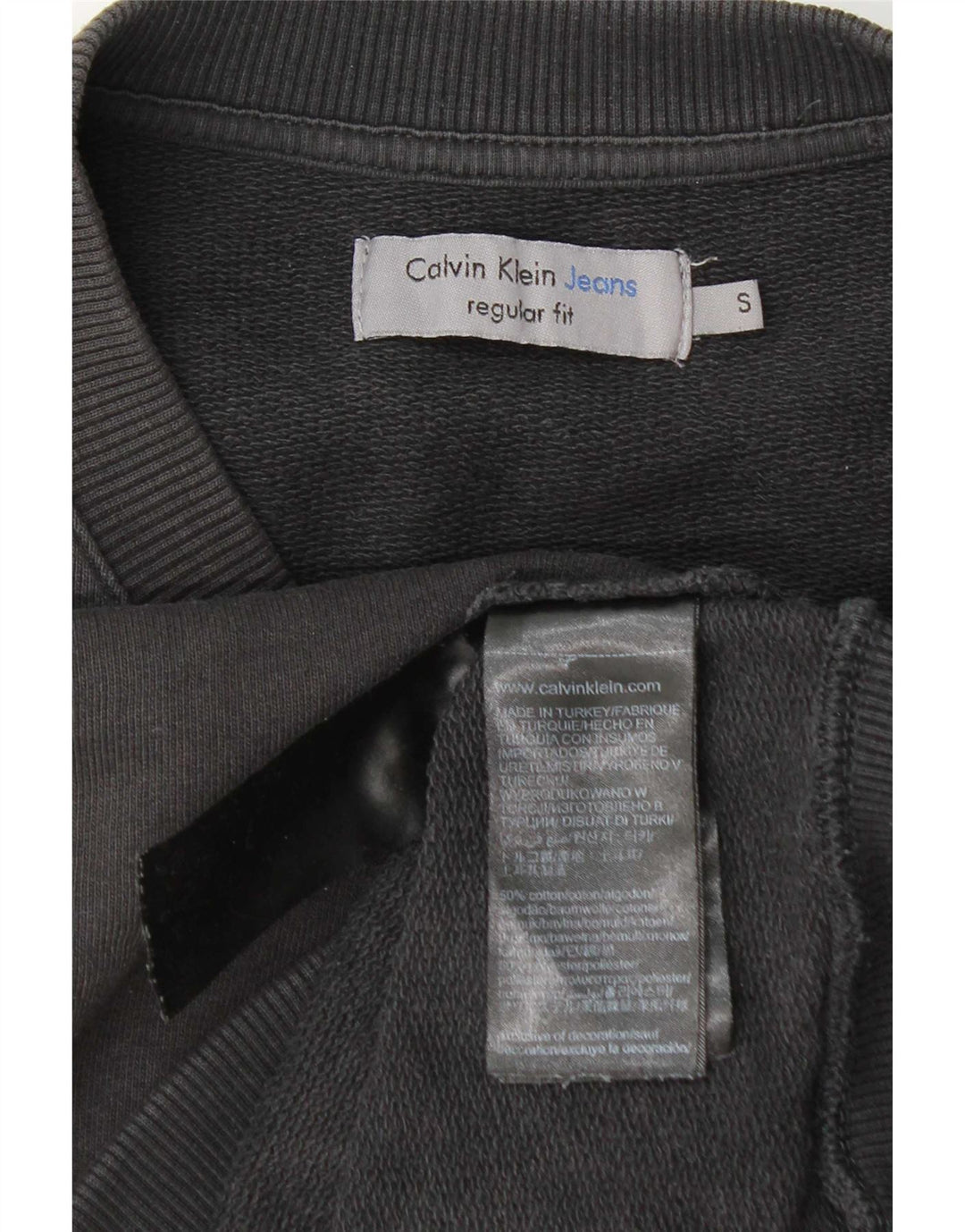 Calvin Klein Jeans Muški džemper regularnog kroja Mali sivi pamuk