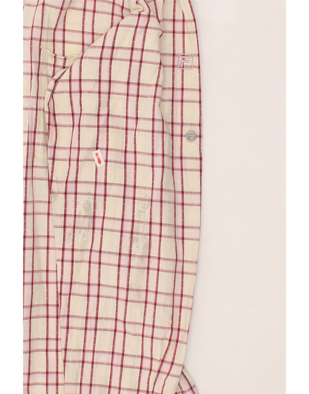FILA Mens Shirt Medium Red Check Cotton Vintage Fila and Second-Hand Fila from Messina Hembry 