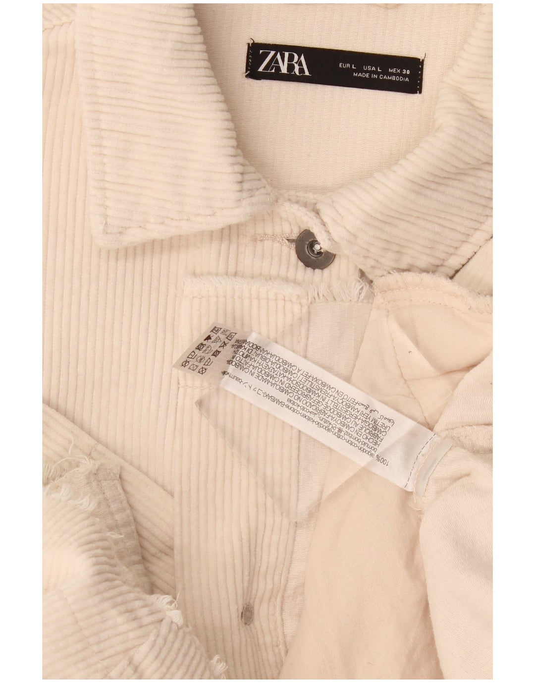 Zara ženska prevelika jakna od samta UK 16 Large Beige Cotton