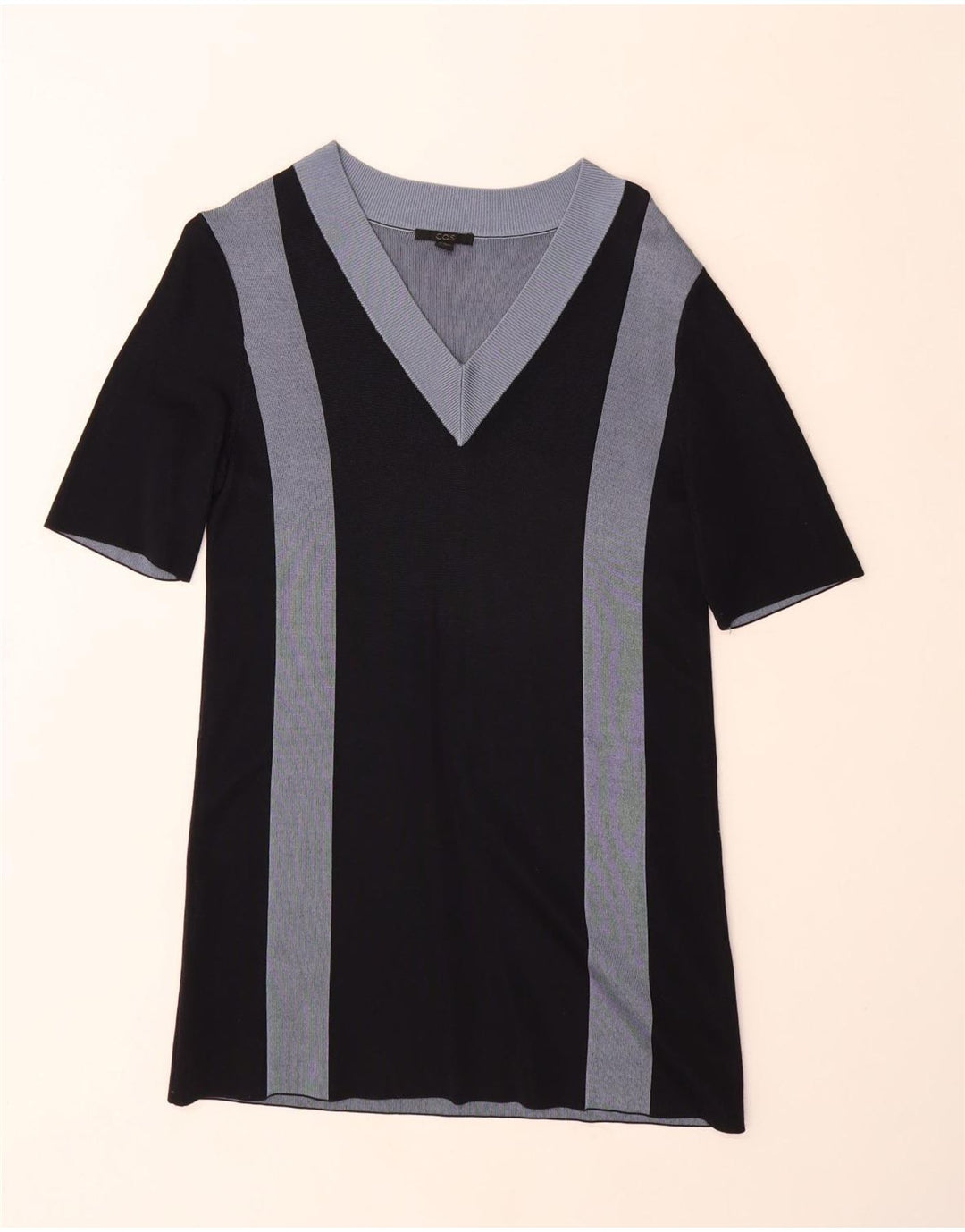 COS Ženska džemper haljina labavog kroja kratkih rukava UK 6 XS tamnoplava na pruge