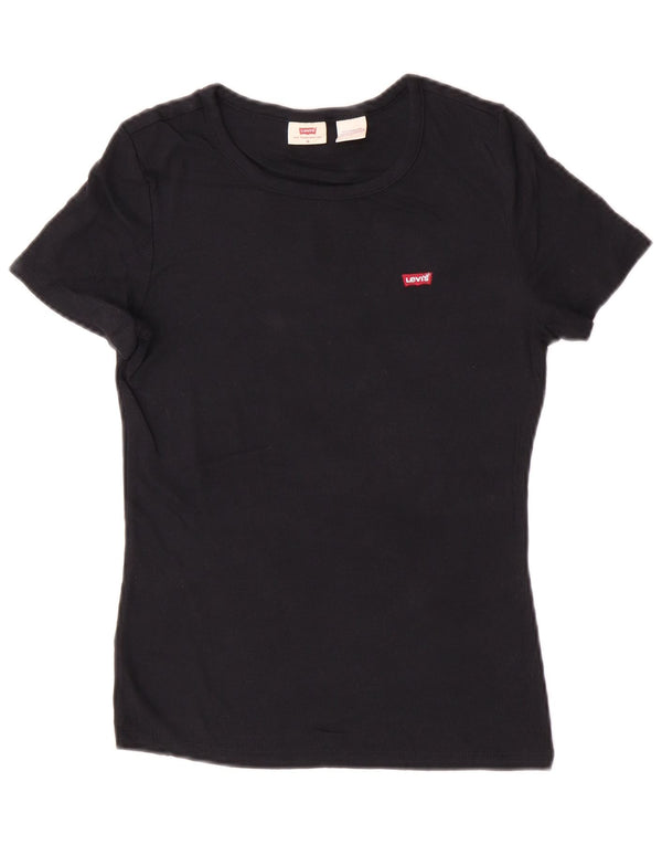 Levi's ženska majica kratkih rukava UK 12 srednje crni pamuk