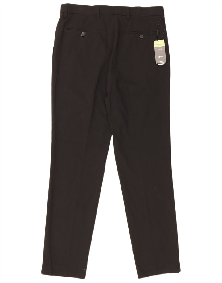 Marks & Spencer muške uske chino hlače W32 L31 crni poliester