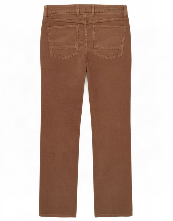 Tommy Hilfiger Mens Straight Corduroy Trousers W32 L32 Brown Cotton