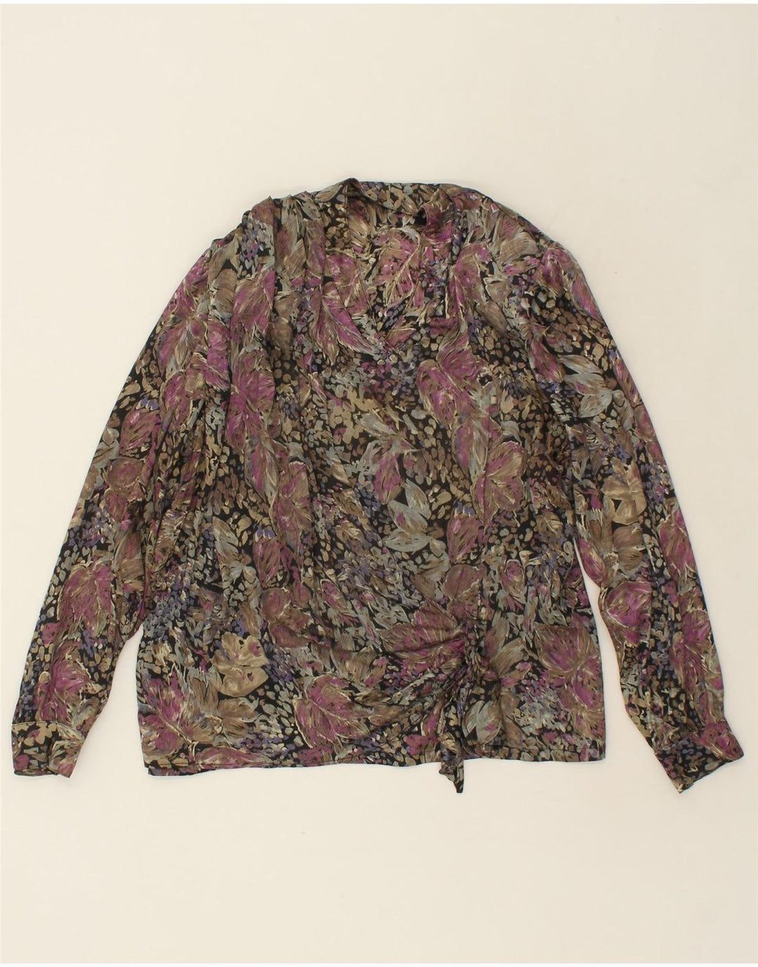 VINTAGE Womens Pullover Shirt Blouse UK 16 Large Multicoloured Floral Vintage Vintage and Second-Hand Vintage from Messina Hembry 