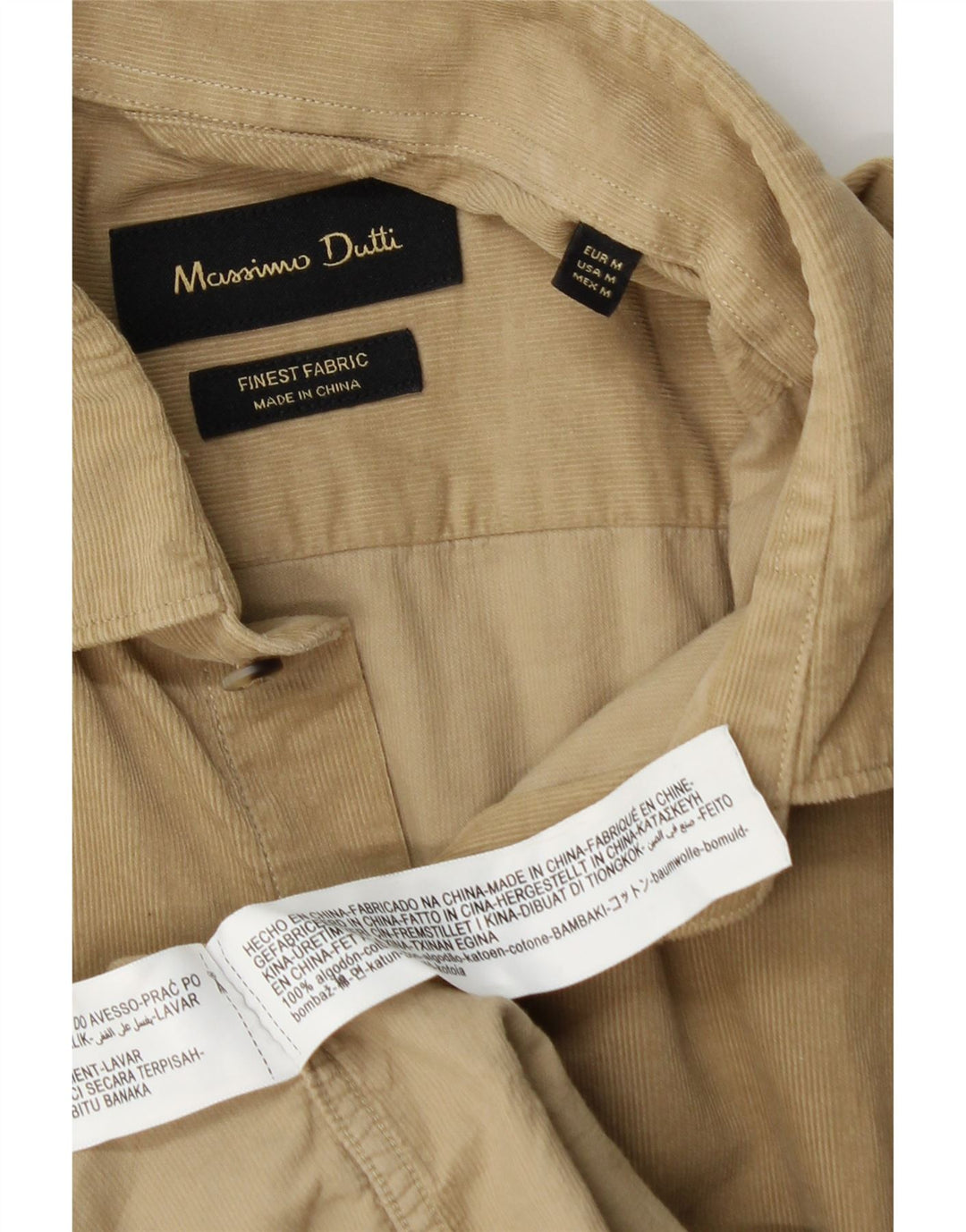 Massimo Dutti muška košulja od samta, srednje bež pamuk
