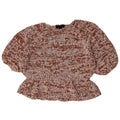 Zara ženska velika heklana bluza Top UK 10 Small Brown Cotton