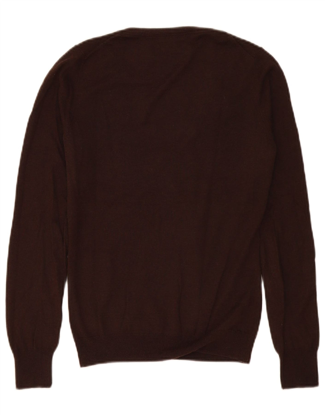 Ženski džemper s V-izrezom Massimo Dutti UK 10 Mala smeđa svila