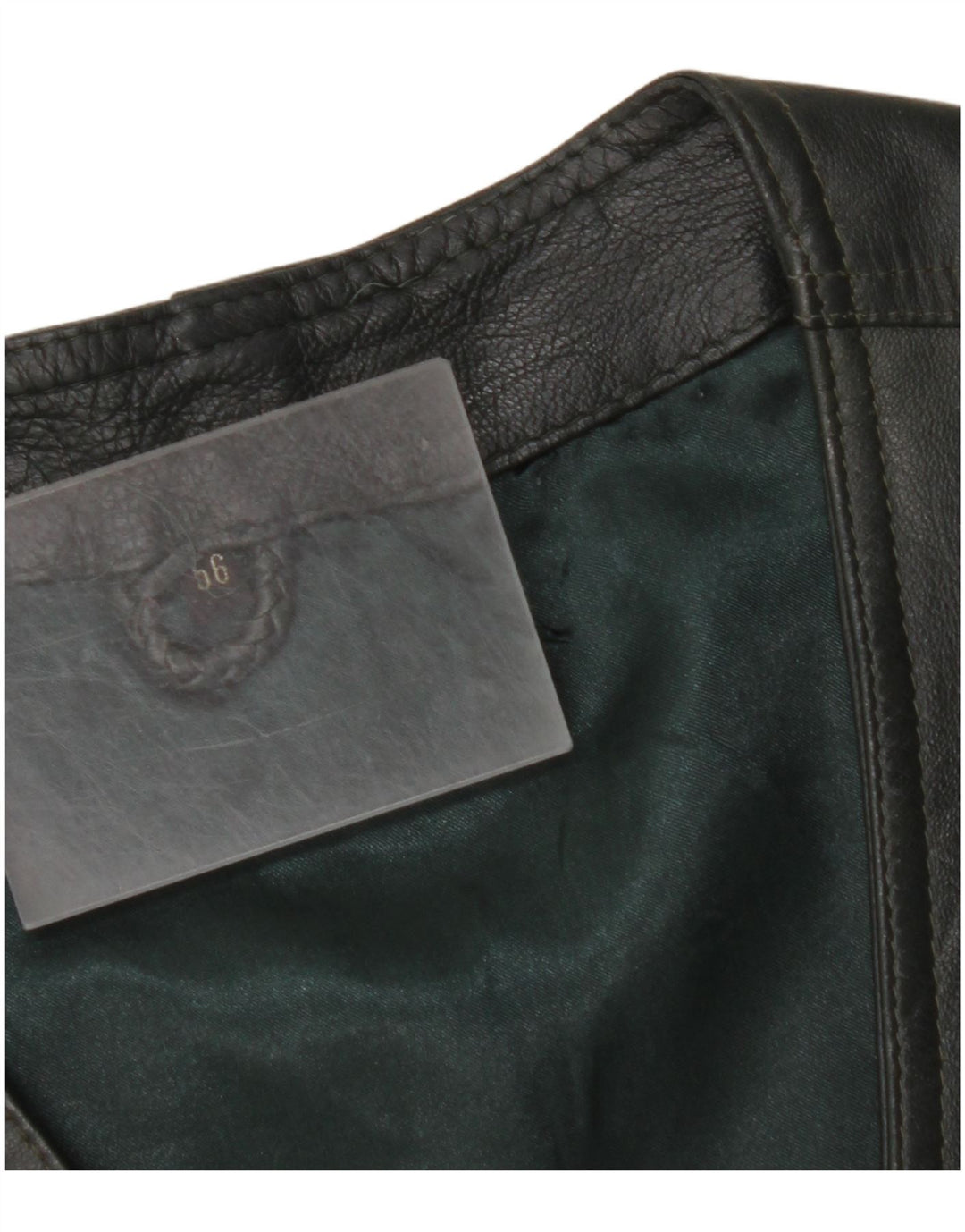 VINTAGE muški kožni prsluk IT 56 2XL kaki koža