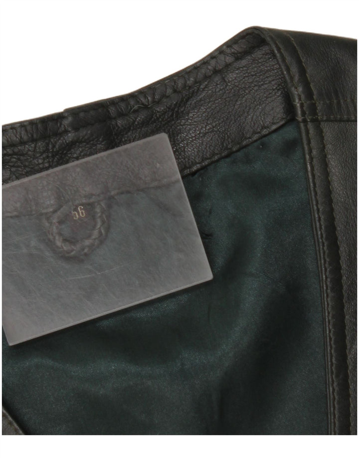 VINTAGE muški kožni prsluk IT 56 2XL kaki koža