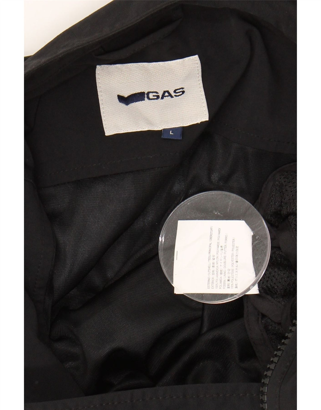 GAS Womens Bomber Jacket UK 16 Large Black Polyamide Vintage Gas and Second-Hand Gas from Messina Hembry 
