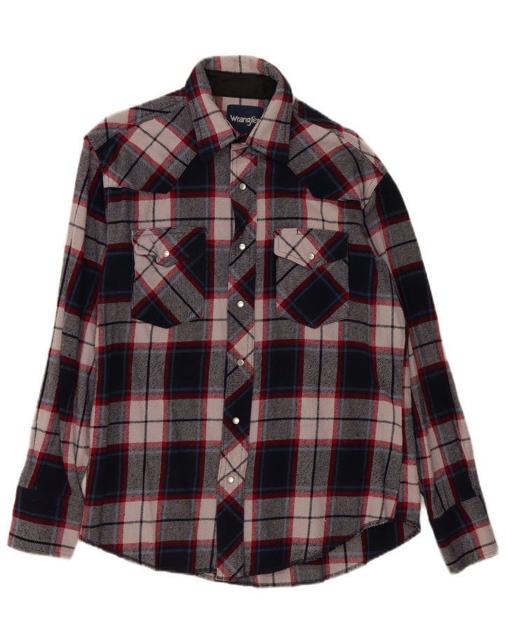 Wrangler muška flanelska košulja srednje tamnoplave karirane boje