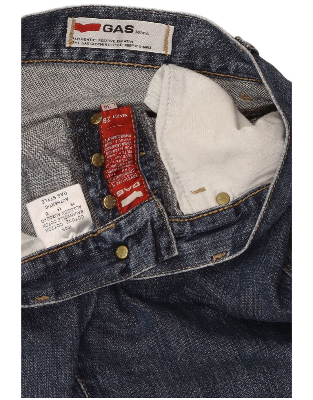 GAS Ženske uske traperice W28 L34 Plavi pamuk