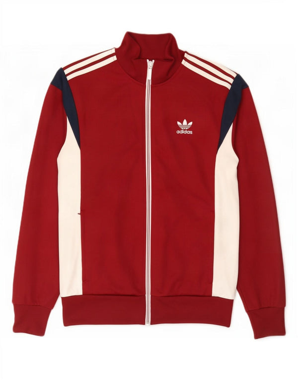 Adidas muška gornja jakna trenirke srednje tamnocrvene boje