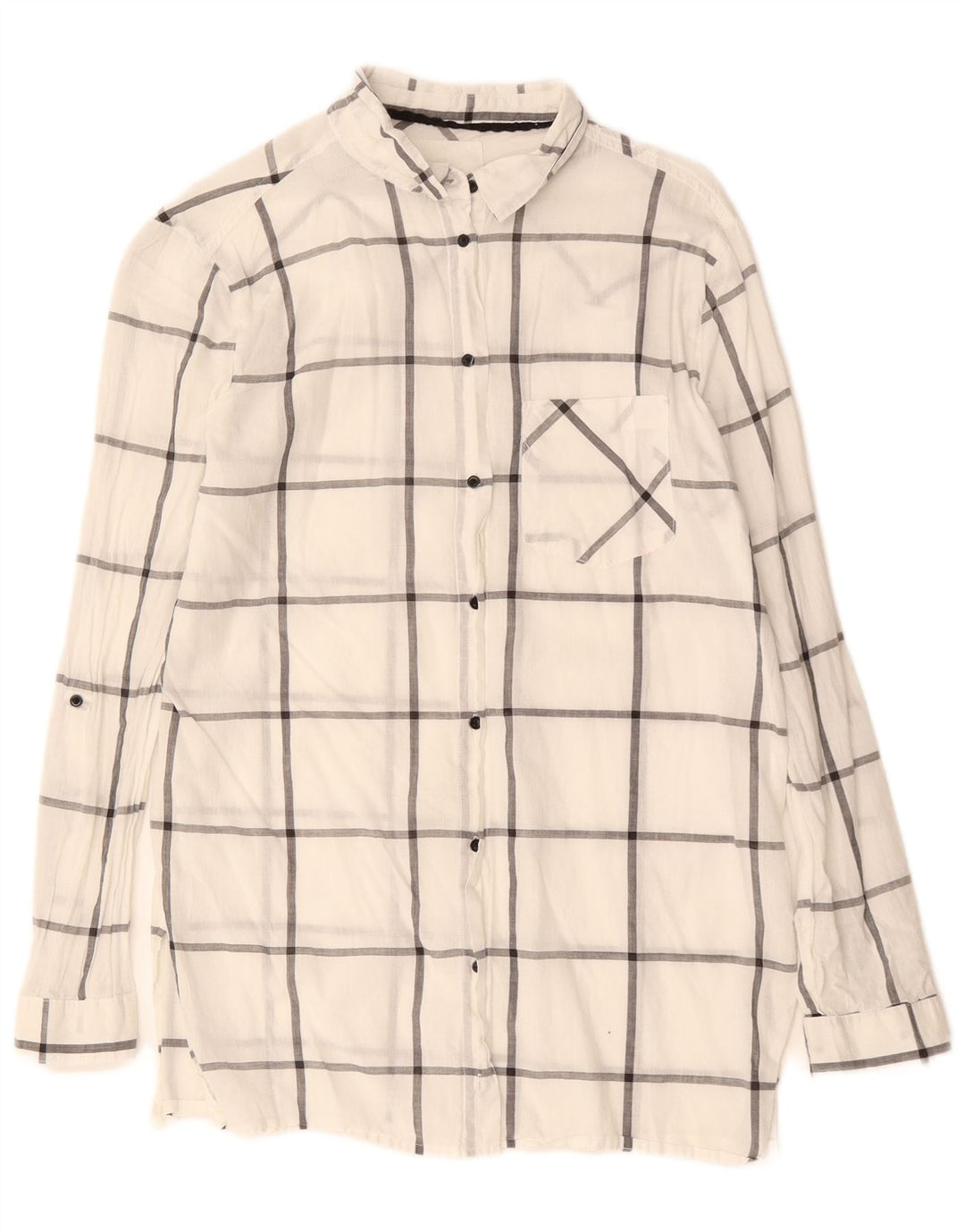 Ženska košulja Brugi UK 14 Srednje bijeli karirani pamuk