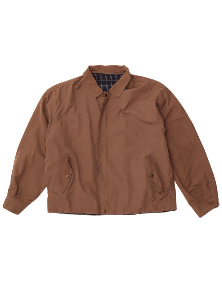 VINTAGE muška dvostruka jakna UK 40 veliki smeđi karirani poliester