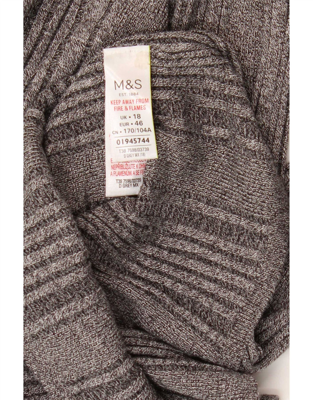 Marks & Spencer ženska majica dugih rukava UK 18 XL siva viskoza