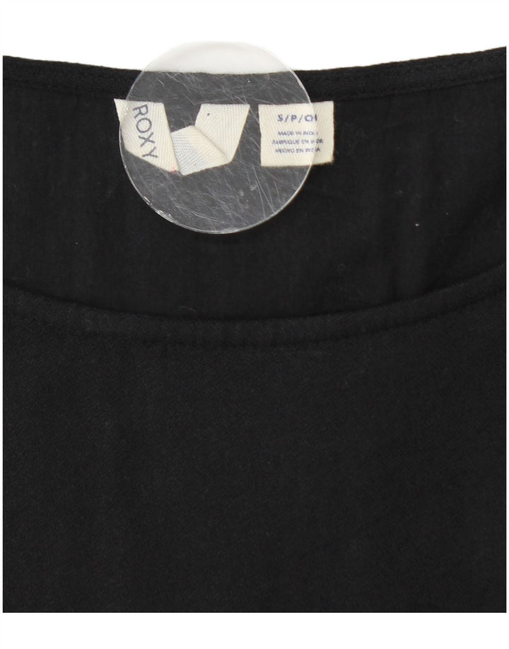 ROXY ženska haljina A-kroja dugih rukava UK 10 Mala crna pamuk