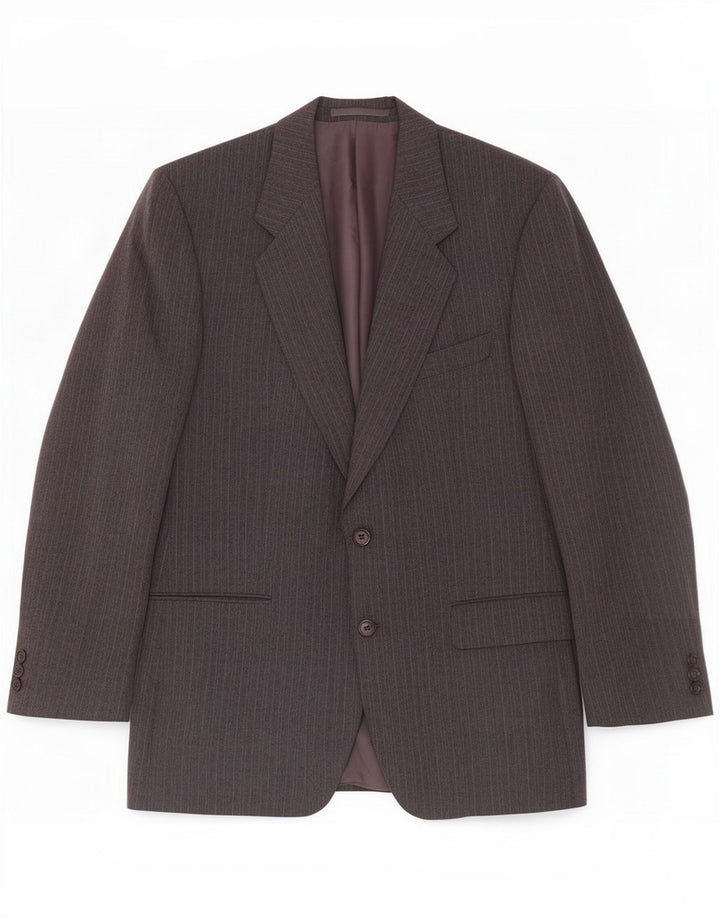 St Michael muška jakna sa 2 gumba UK 40 Large Grey Pinstripe Polyester