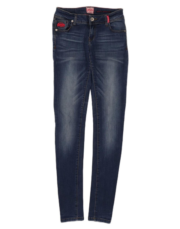 SUPERDRY ženske super skinny traperice Rosefill W30 L35 plavi pamuk