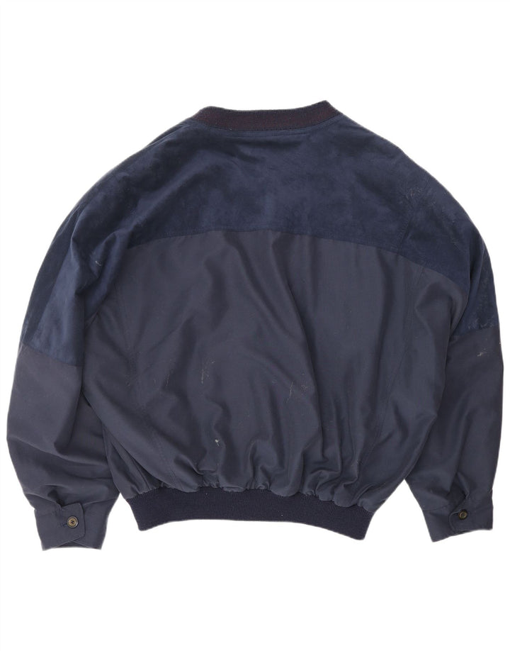 VINTAGE muška bomber jakna UK 42 XL tamnoplavi poliester