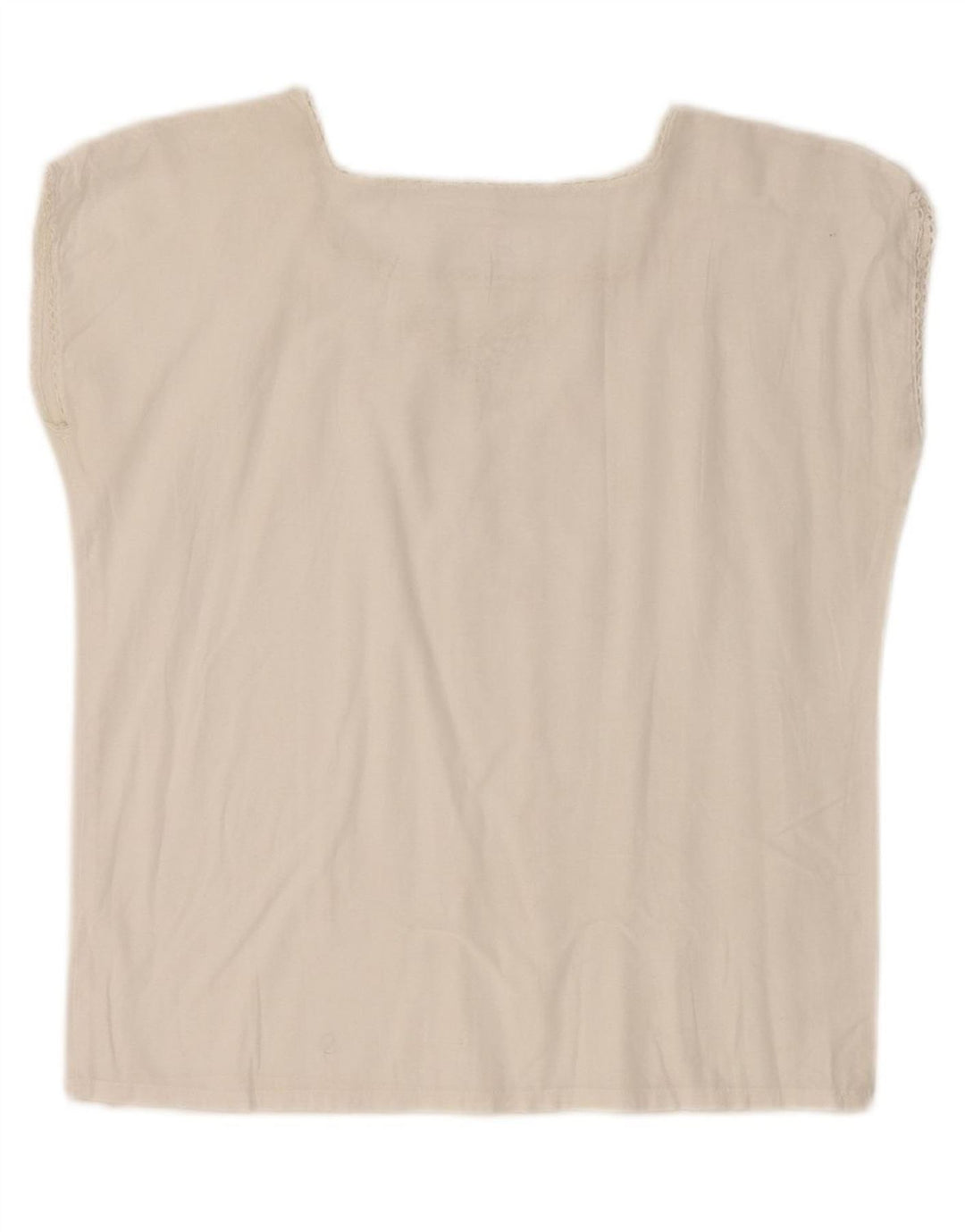 VINTAGE Womens Sleeveless Blouse Top UK 10 Small White