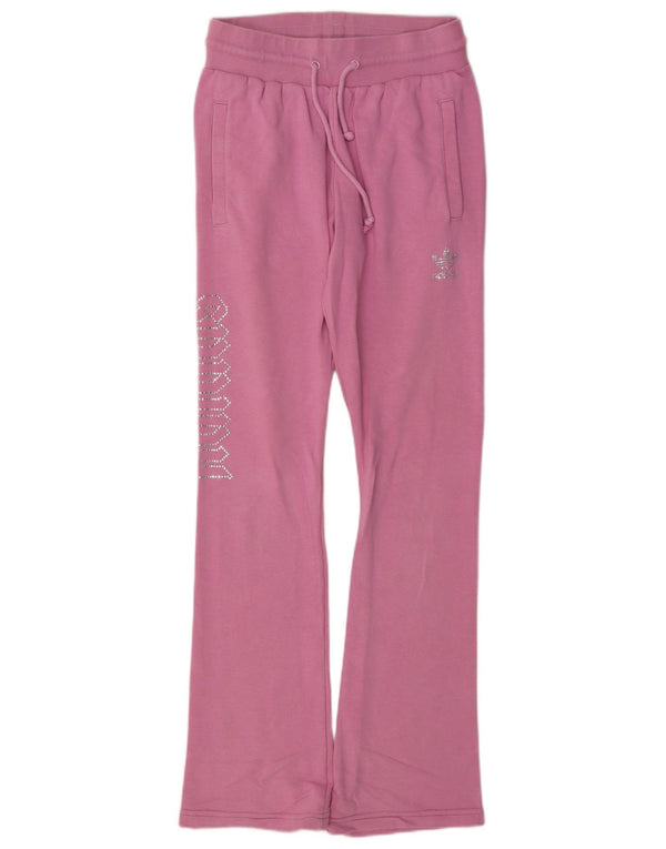 Adidas Ženske Graphic Flare Trenirke Hlače UK 8 Male ružičaste pamučne