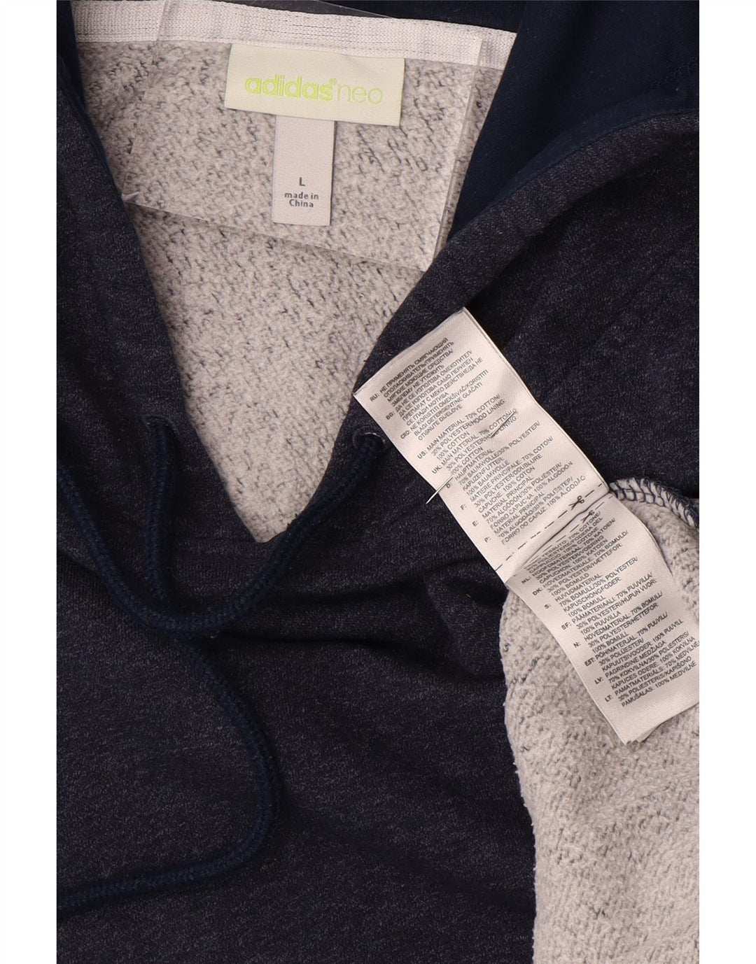 ADIDAS muški neo grafički džemper s kapuljačom veliki tamnoplavi pamuk