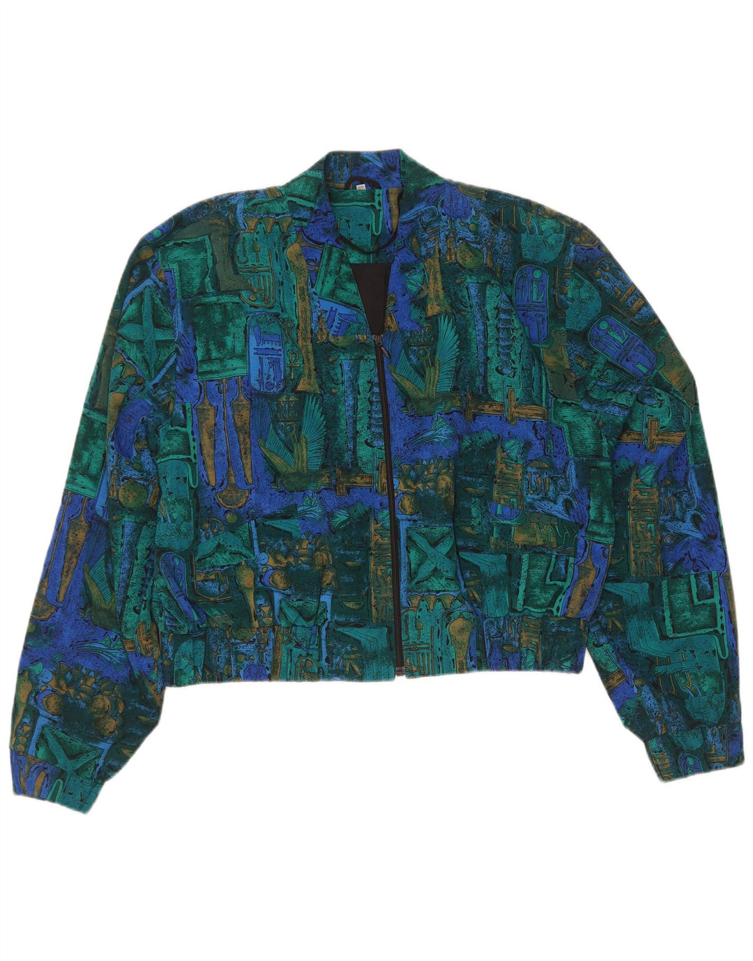 Vintage ženska prevelika bolero jakna IT 40 Mala raznobojna geometrijska