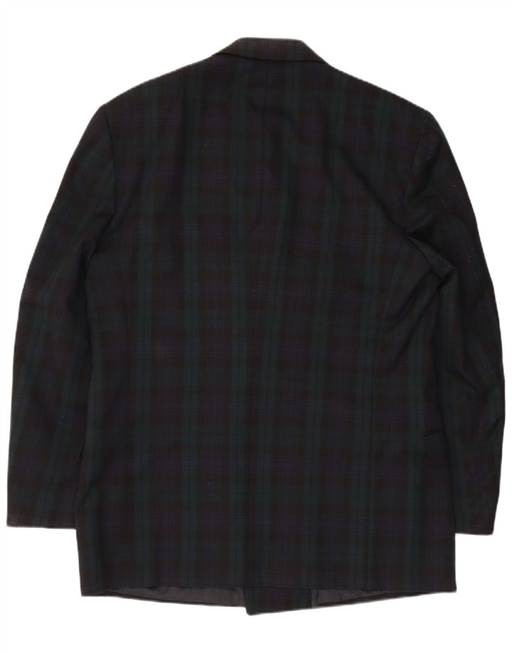 Jaeger muška jakna s dvostrukim kopčanjem IT 52 XL tamnoplava karirana vuna