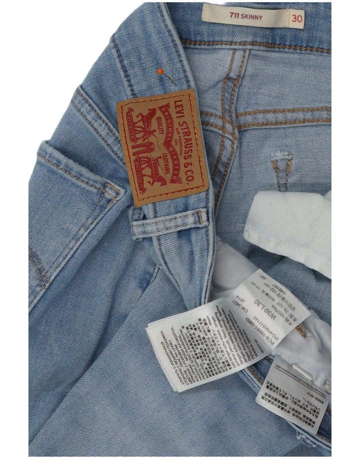 LEVI'S Ženske 711 uske traperice na duge staze W30 L30 Plavi pamuk
