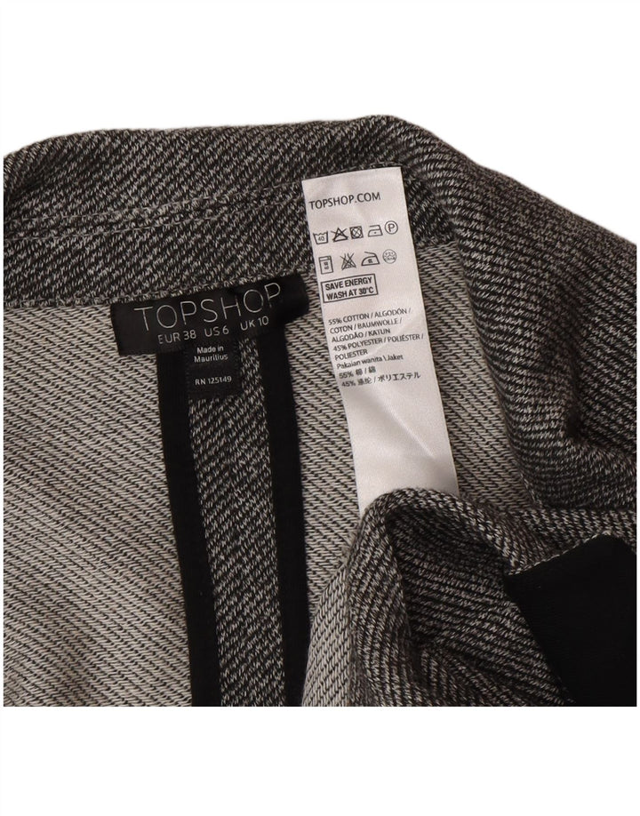 Topshop ženska duga jakna otvorenog sakoa UK 10 Small Gray Colourblock