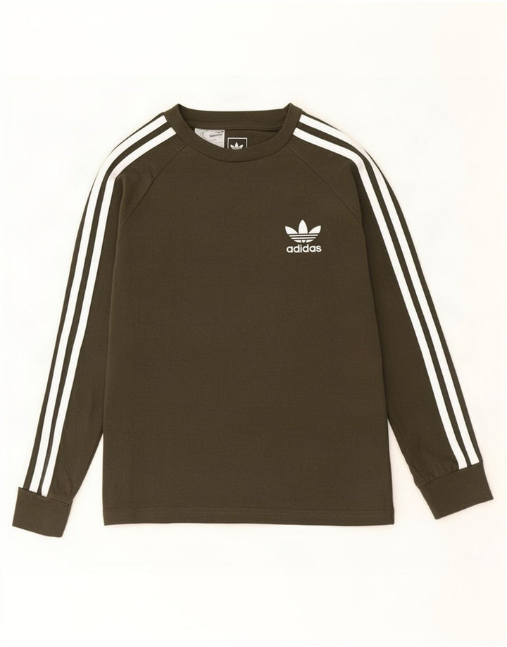 Adidas majica dugih rukava za dječake 9-10 godina, kaki pamuk