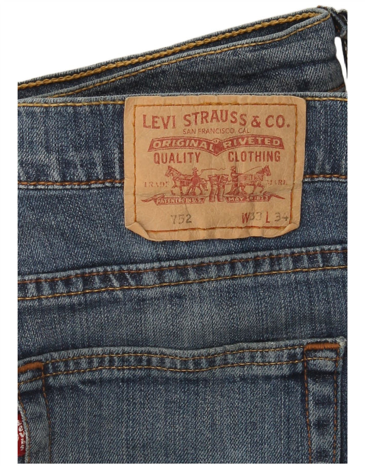 Levi's muške 752 ravne traperice W33 L31 plavi pamuk