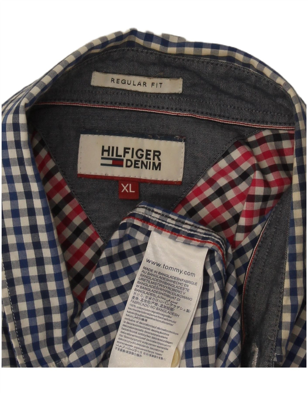 Tommy Hilfiger muška majica standardnog kroja XL plavi pamuk od ginghama