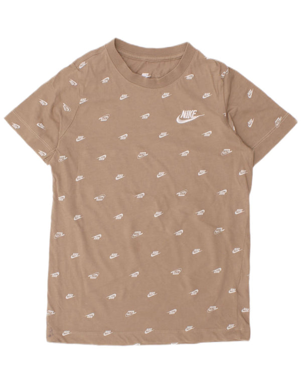 Nike Boys Graphic T-Shirt Top 8-9 Years Small Beige Pamuk