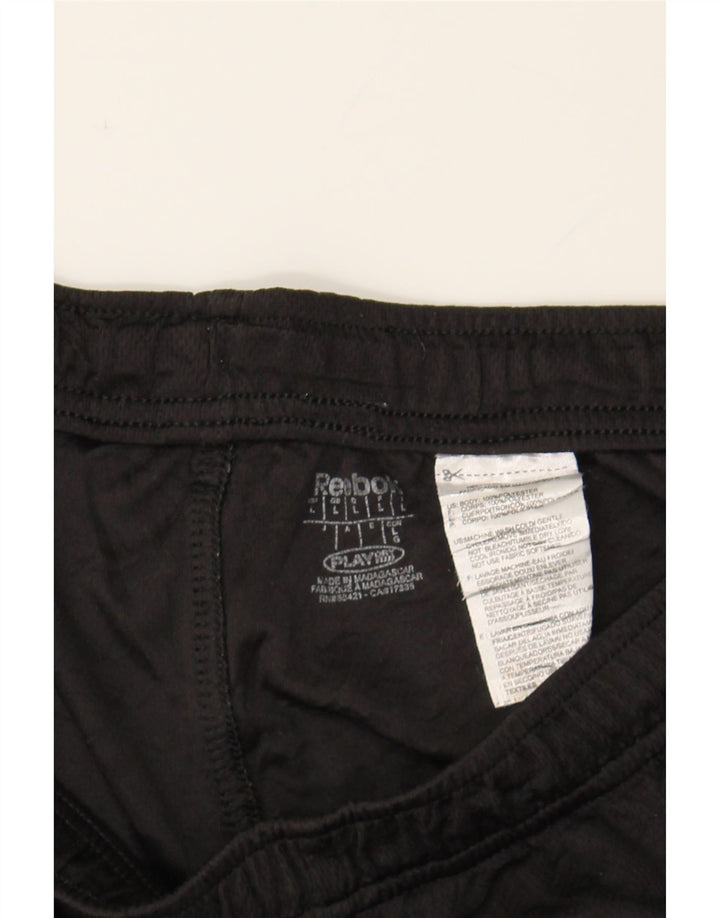 REEBOK Womens Sport Shorts UK 14 Large Black Colourblock Polyester Vintage Reebok and Second-Hand Reebok from Messina Hembry 