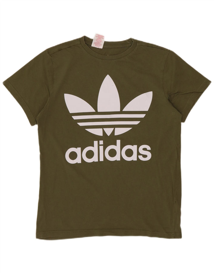 Adidas Boys Graphic T-Shirt Top 13-14 Years Khaki Cotton