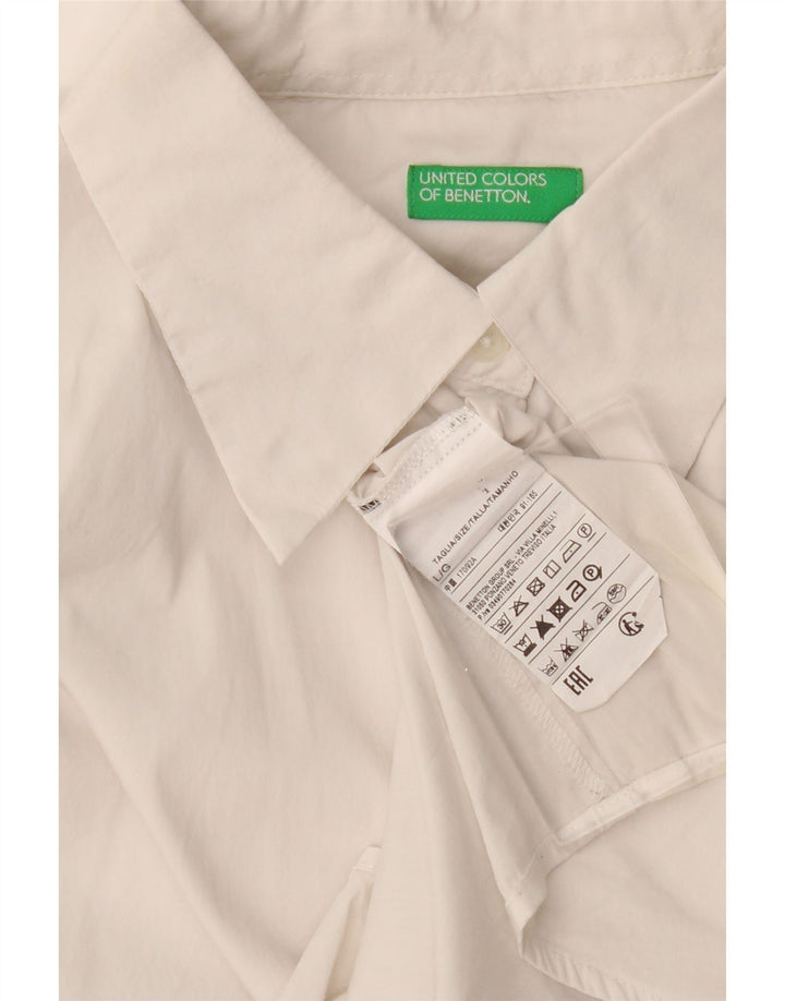 Benetton ženska košulja UK 16 velika bijela pamuk