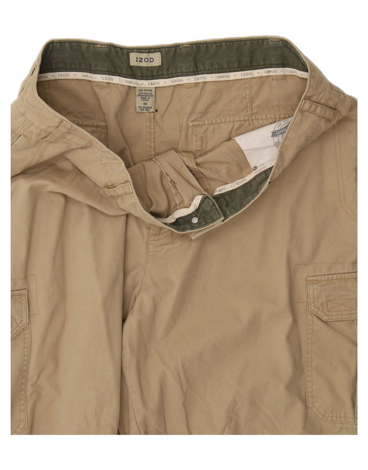 IZOD Mens Cargo Shorts W40 XL Beige Cotton Vintage Izod and Second-Hand Izod from Messina Hembry 