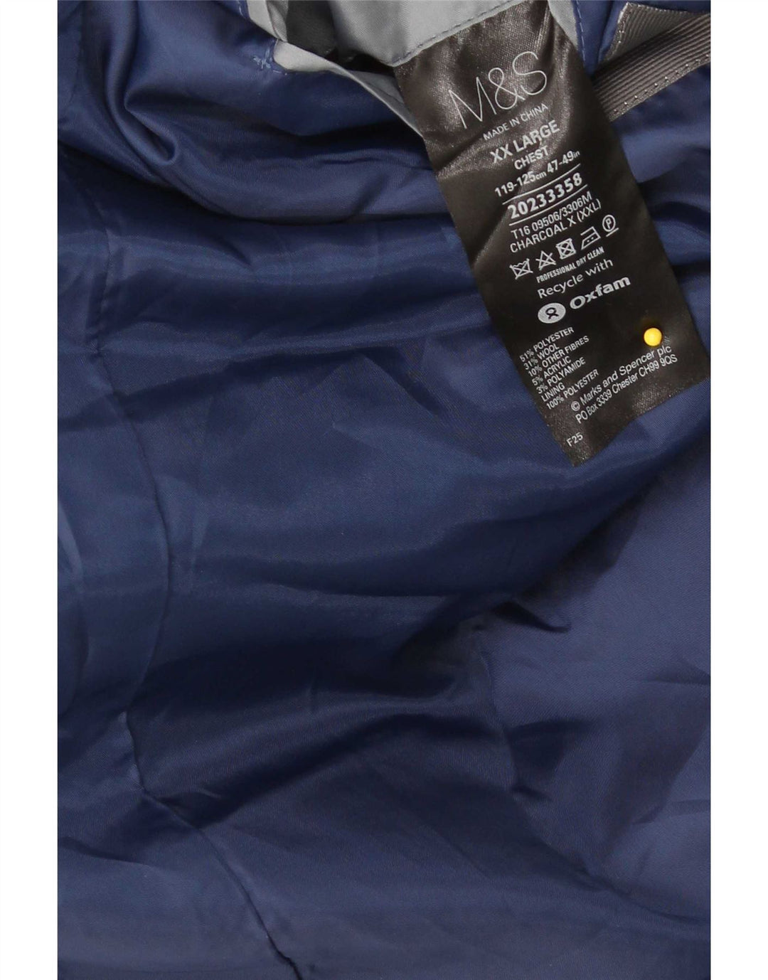 Marks & Spencer muški kaput UK 44 2XL crni poliester