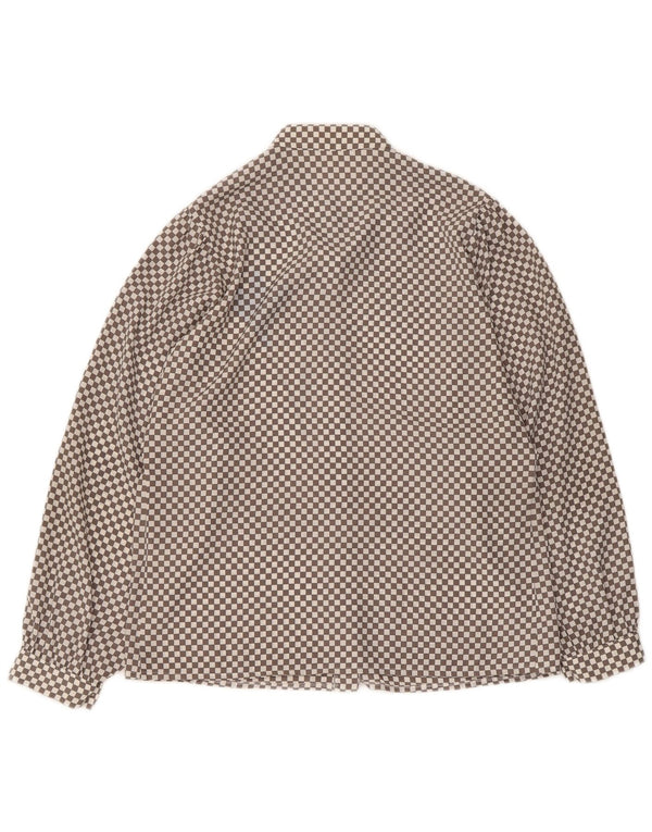 Vintage ženska košulja bluza UK 16 veliki sivi geometrijski poliester