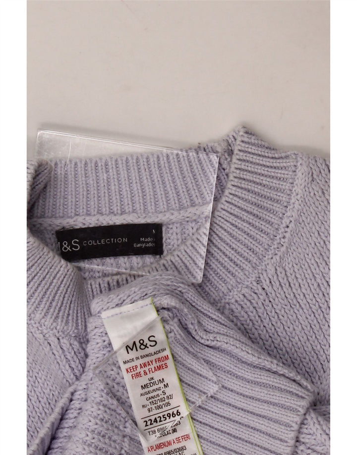 MARKS & SPENCER Womens Crew Neck Jumper Sweater UK 14 Medium Purple Vintage Marks & Spencer and Second-Hand Marks & Spencer from Messina Hembry 