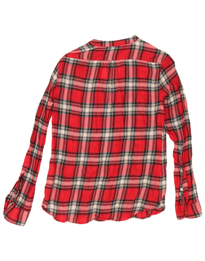 Zara ženska pulover majica UK 6 XS, crveni karirani pamuk