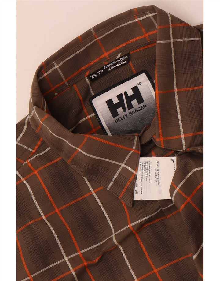 Helly Hansen muška košulja kratkih rukava XS smeđi karirani poliester