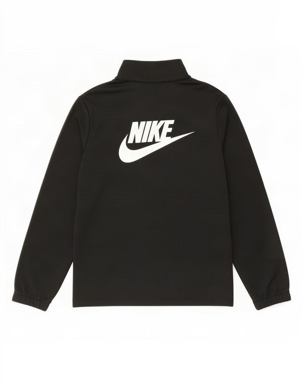 Nike Boys Graphic Tracksuit Top Jacket 12-13 Years Large Black Polyester