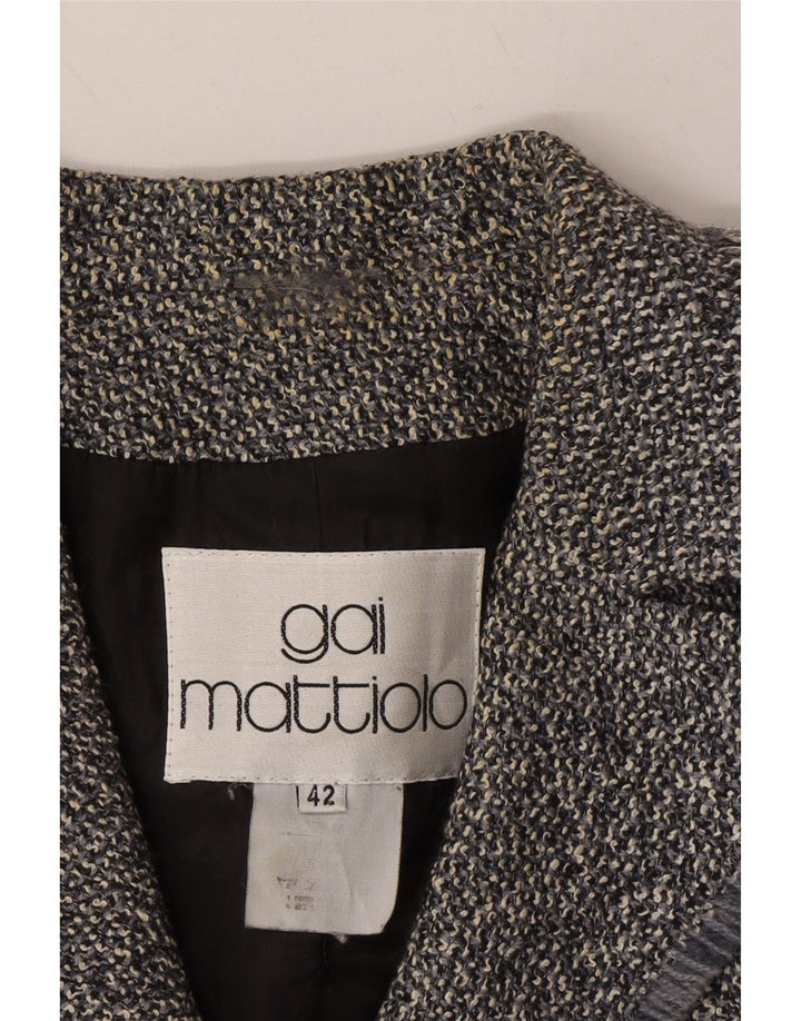GAI MATTIOLO Womens 2 Button Blazer Jacket IT 42 Medium Grey Vintage Gai Mattiolo and Second-Hand Gai Mattiolo from Messina Hembry 