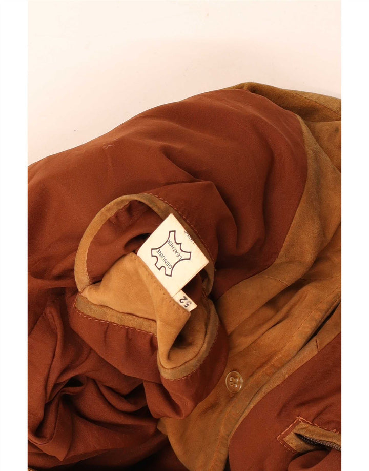 Vintage muška bomber jakna od brušene kože IT 52 XL smeđa koža