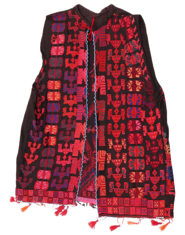 Vintage ženski prsluk UK 14 srednje raznobojni geometrijski Aztec