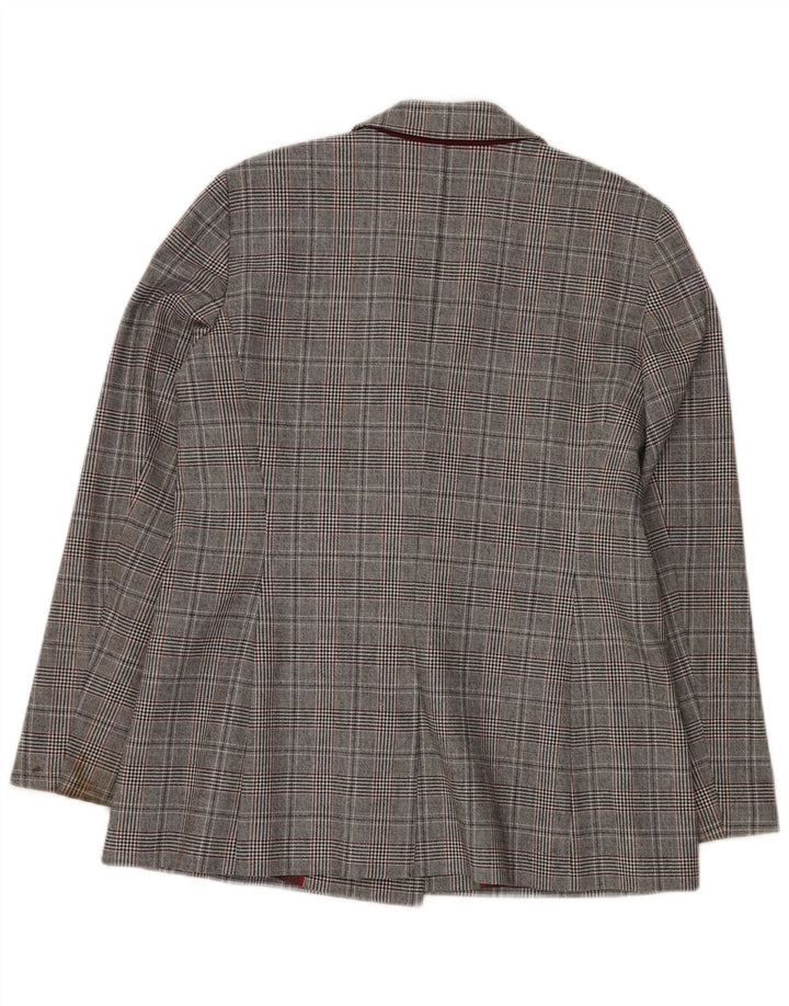 JIGSAW Ženska jakna s dvostrukim kopčanjem UK 14 Large Gray Houndstooth