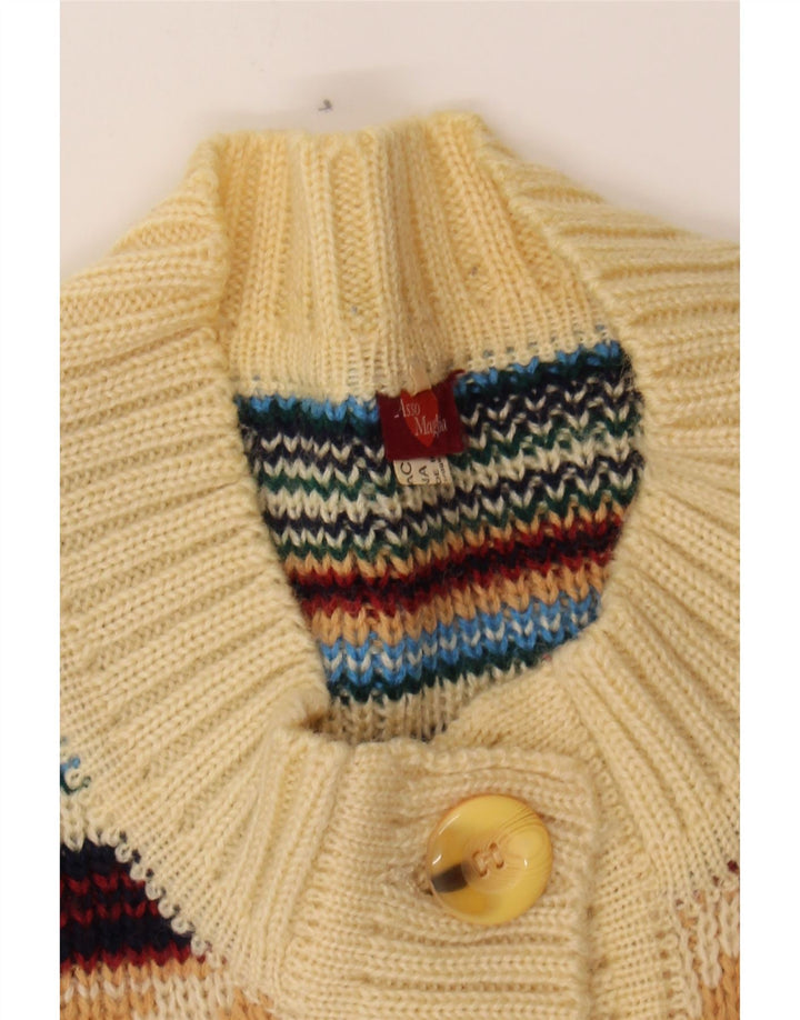 VINTAGE Womens Cardigan Sweater UK 14 Medium Multicoloured Fair Isle Vintage Vintage and Second-Hand Vintage from Messina Hembry 